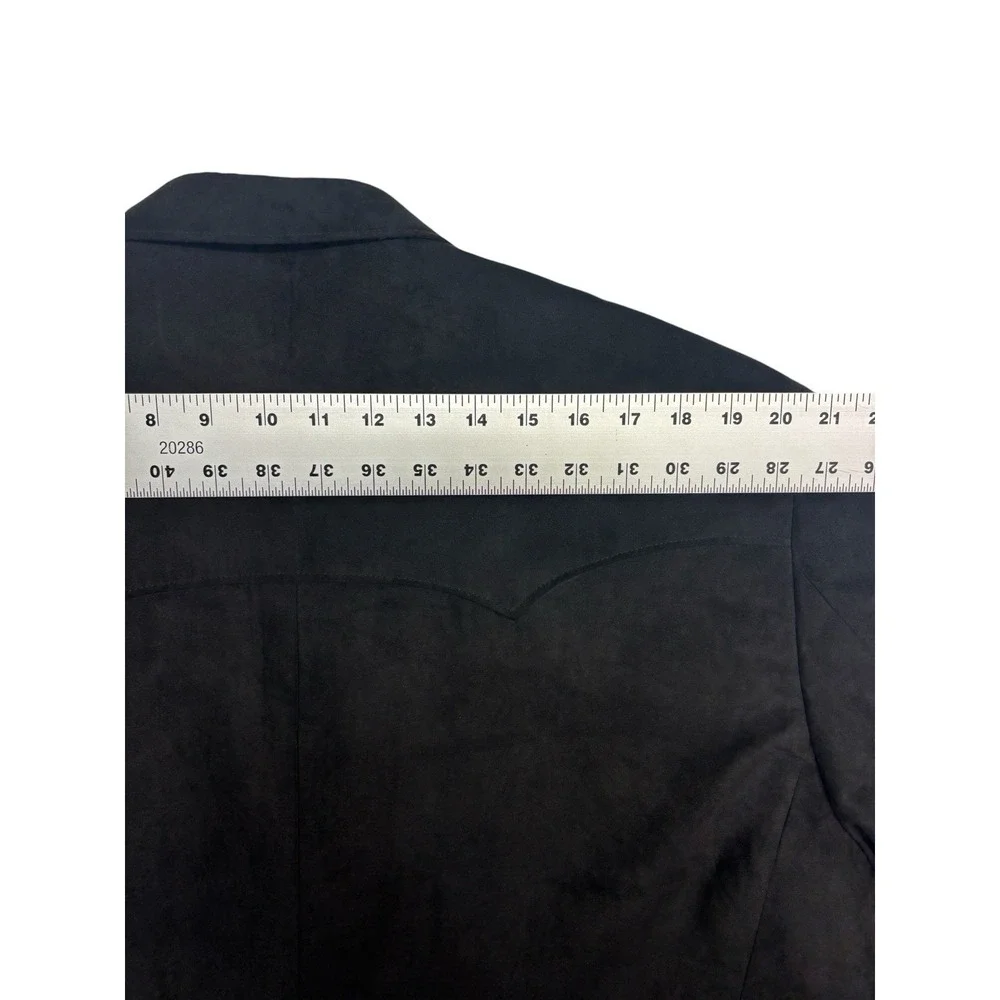 Black Western 46R Blazer Jacket Sport Suit Coat Microfiber Faux Suede‎ Cowboy